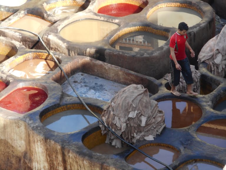 Leerlooierijen in Fez Marokko